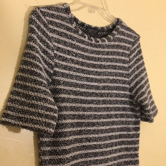 Topshop shirt dress tunic midi knit striped fringe - Picture 3 of 6